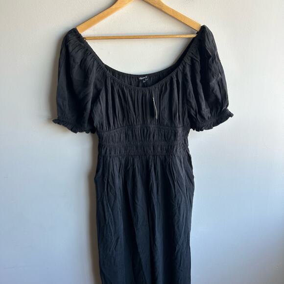 Madewell The Sophia Scoop-Neck Jumpsuit Womens Size M Black Smocked NWT - Picture 4 of 9